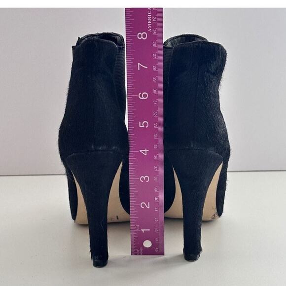 Ava & Aiden Ankle Boots Size 8.5 Black Faux Fur 4in Heel Goth Y2K Witchy Cosplay - Picture 5 of 10